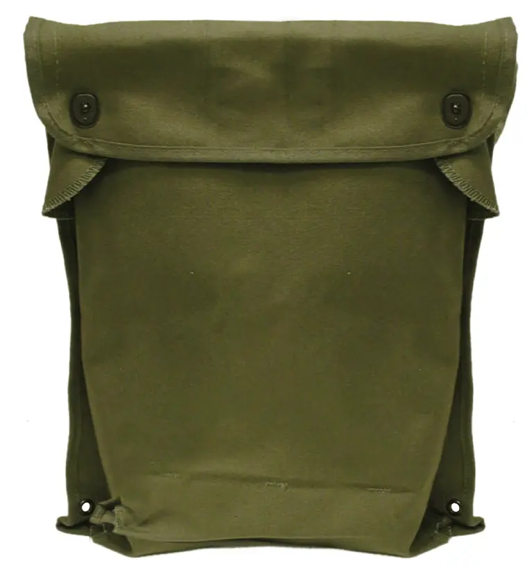 Olive drab cotton duck manual case with flap and snaps