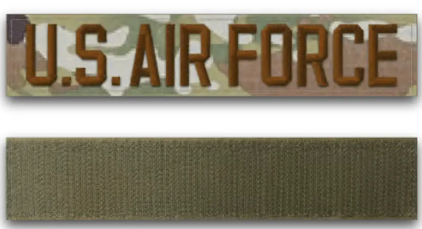 U.S. Air Force OCP embroidered service tape and hook-and-loop strip